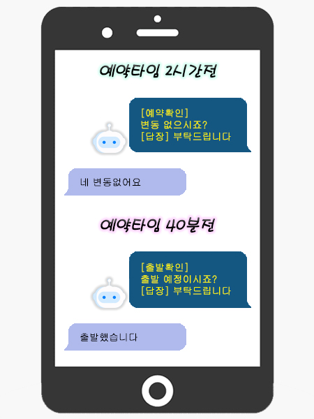 노노봇 서비스 혜택 - 노쇼방지 타이머 메시지